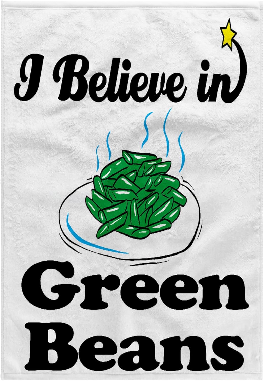 3dRose I Believe in Green Beans 22x30 Bath Hand Pool Towel