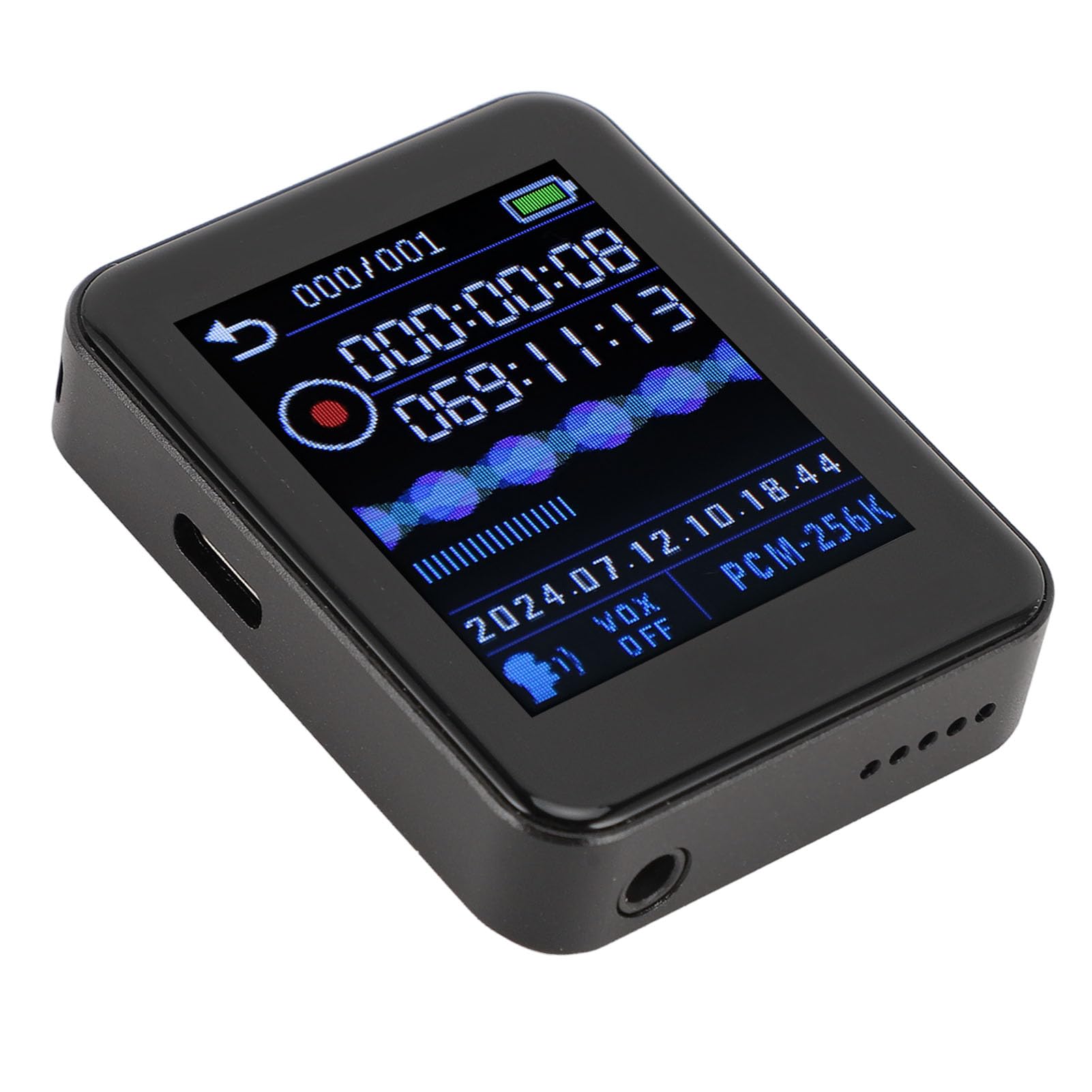 Acouto Grabadora de Voz Reducción de Ruido Activada por Voz Reproductor de MP3 Temporizado HD Apagado Dispositivo de Grabación de con Guardado Automático para Uso Diario Diseño de Grabación de 16 GB