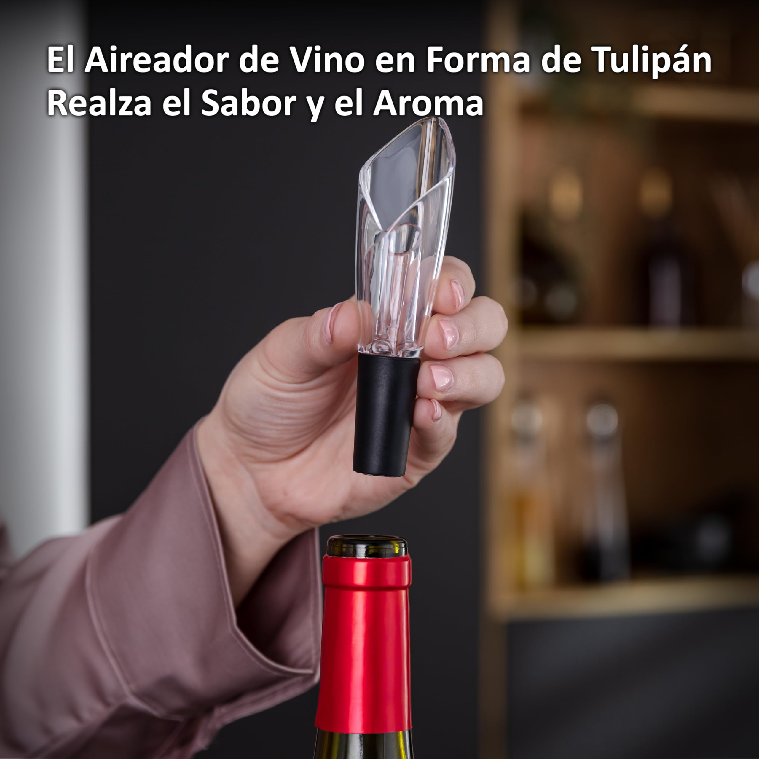 Haier HAWGKIT02 Set de Accesorios para Vino, Incluye Aireador y Recogegotas en forma de Tulipán, Tapón de Vacío.