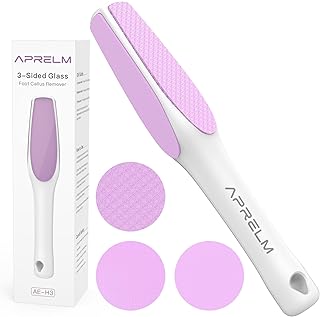 3-Sided Glass Foot Callus Remover, Professional 3-in-1(Coarse, Medium, Fine) Foot File, Pedicure Tools for Feet Hard Skin Smooth Polishing (Pink)