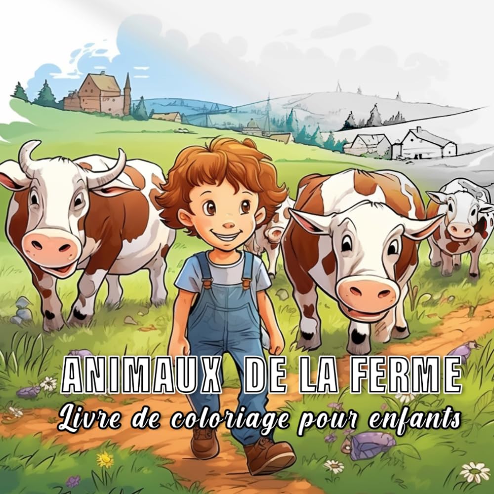 Animaux de la Ferme: livre de coloriage pour enfants avec 60 croquis d' animaux de la ferme. (Petits Nature)