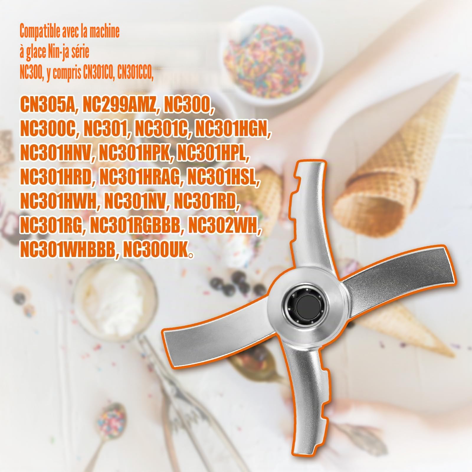 Lame de rechange compatible avec les machines à crème glacée Nin-ja Creami NC300, pièces de rechange pour Nin-ja Ice Creami Accessoires CN301CO, CN301CCO, CN305A