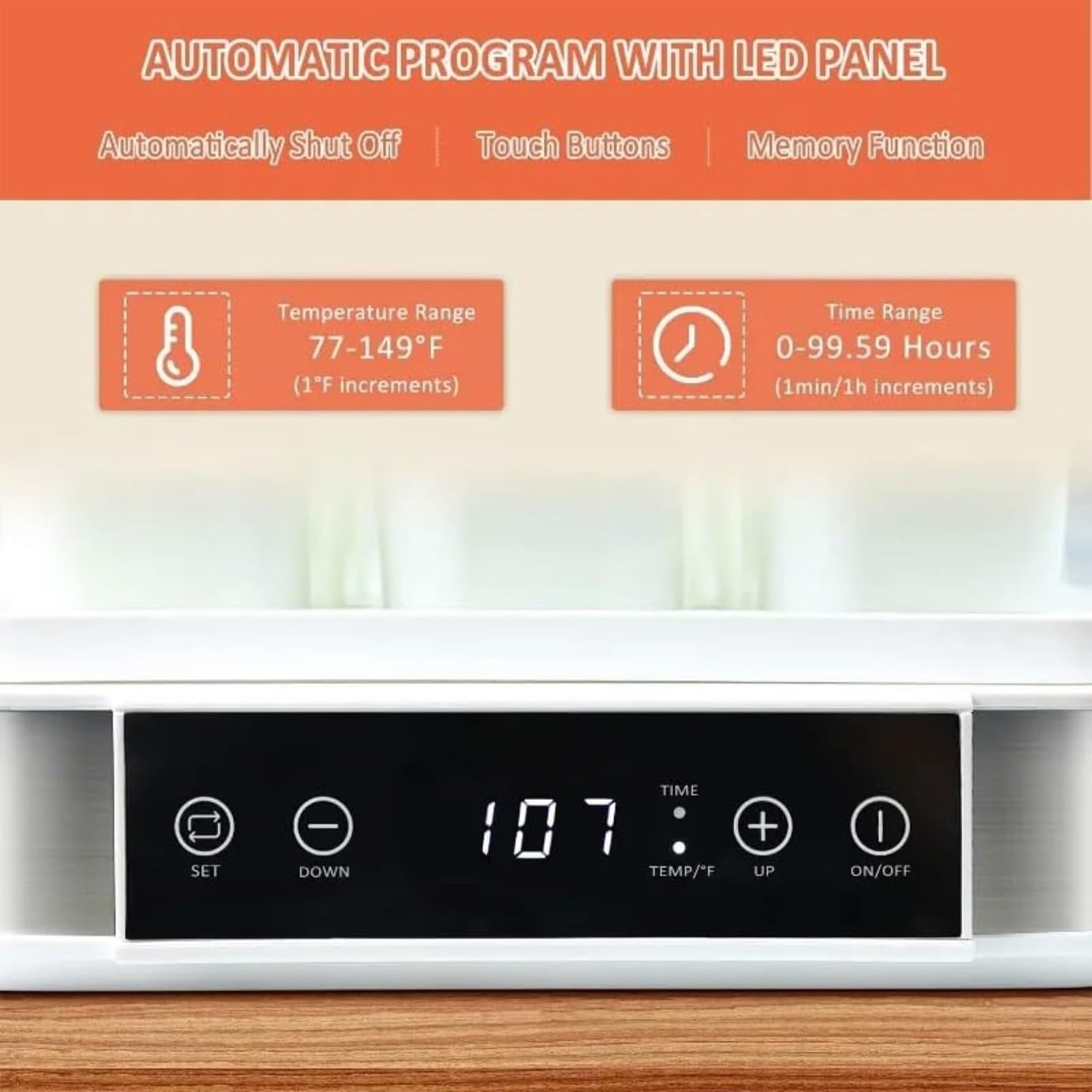 Yogurtiera Elettrica/Yogurtiera Automatica/Macchina per Yogurt Automatica con 9 Barattoli in Vetro, Display LED, Timer, Controllo Temperatura e Tempo per Yogurt Biologico Fatto in Casa