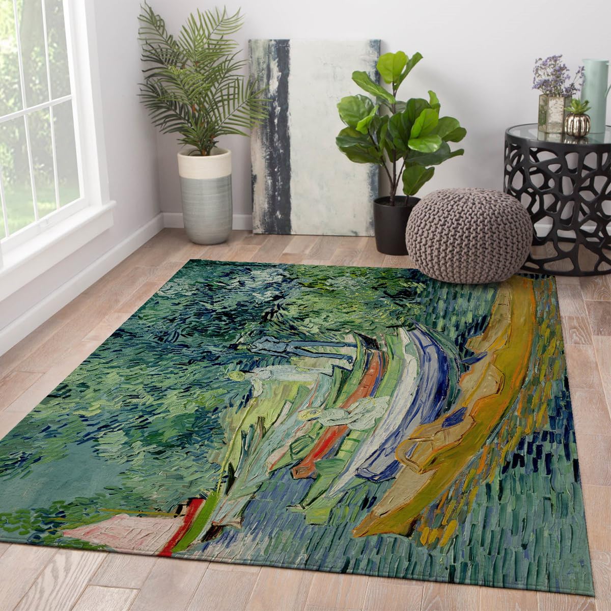 Tapis vert profond 60x90 pour une descente de lit vintage et chaleureuse