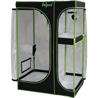 Zelsius MyHomeGrow 2-in-1 Grow Tent Indoor Growbox Black Green Grow Room Grow Cabinet Darkroom Plant Tent Greenhouse