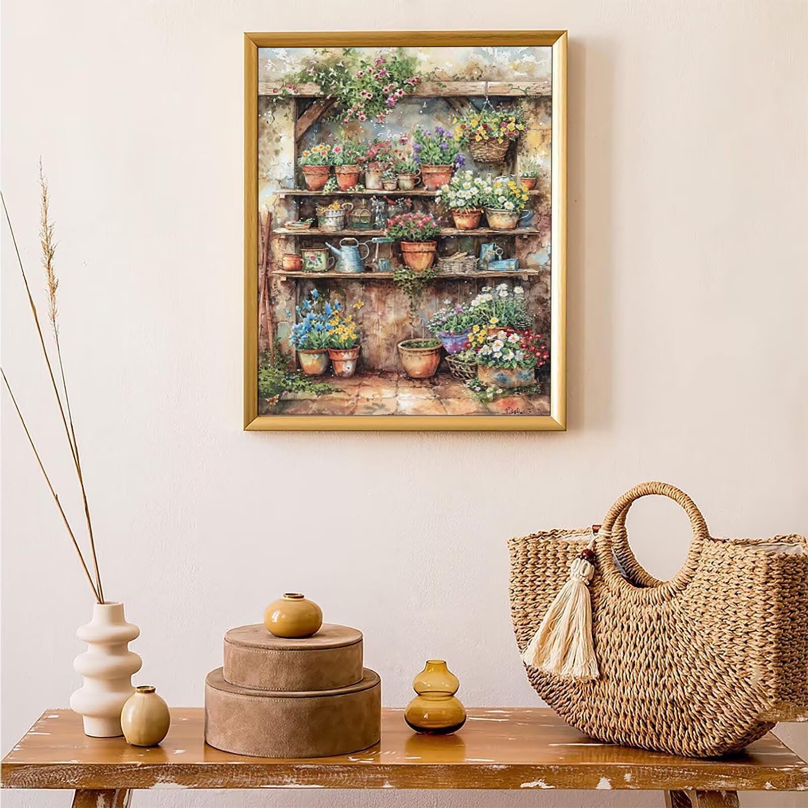 Diamond Painting Pianta, Diamond Painting Erwachsene Vaso Bastelset, DIY Diamant Malerei Runder Vollbohrer Diamanten Kinder Malerei Stickerei Kreuzstich Dekoration, Geschenk 90x120 cm PJY9 K-6