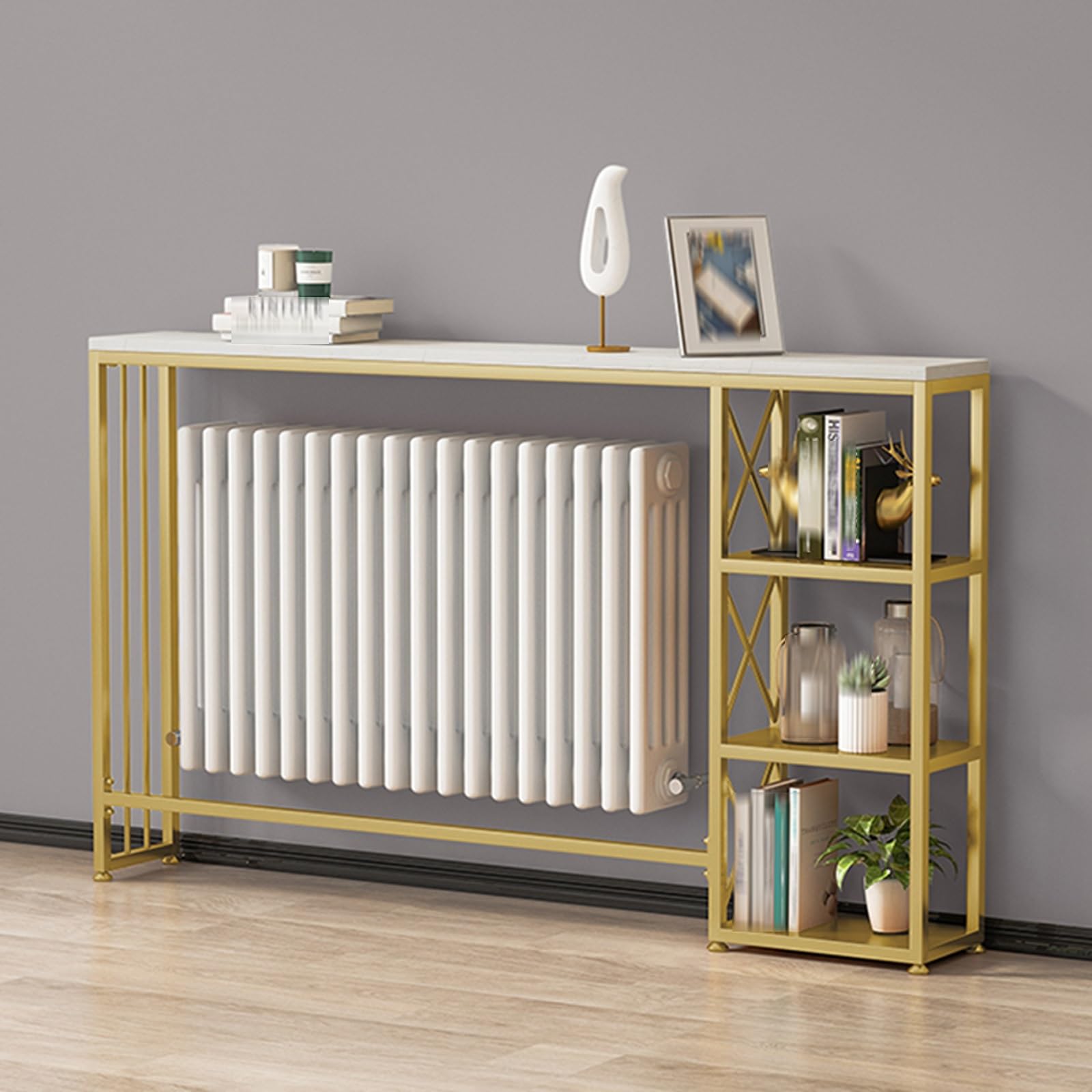 Mensola per Radiatore, Copri Radiatori per La Casa, Design di Protezione per Lo Stoccaggio, Armadietto da Pavimento per Il Bagno, per La Casa, Soggiorno(120cm)