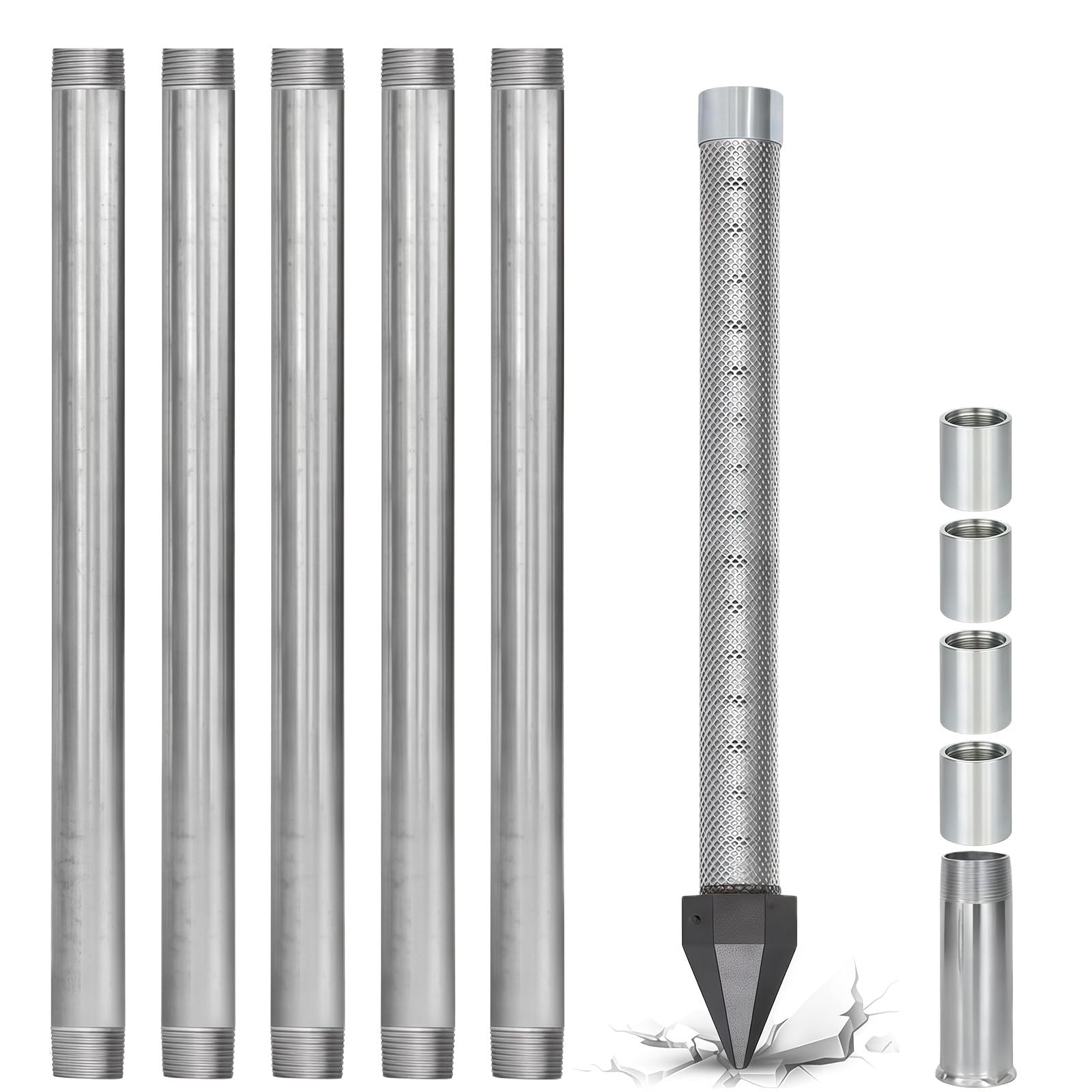 Bangbangji Multicolor Well Drive Point Kit 36" Reinforced Point For Yard Well 5+1Kit-6M