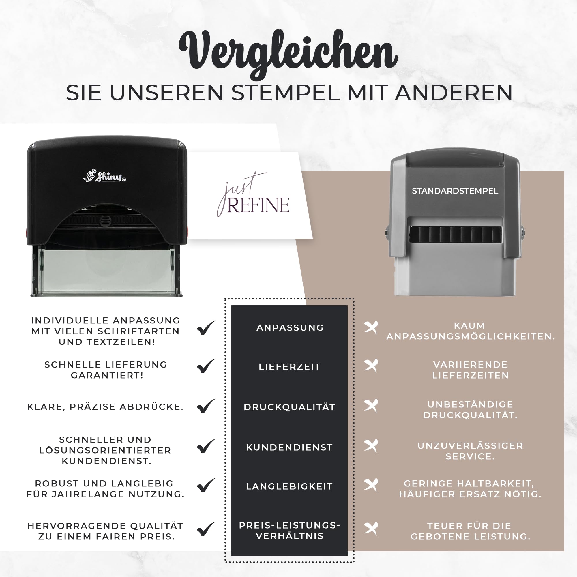 Stempel Personalisiert mit Logo & Text - Individuell Gestaltbar für Adresse, Name oder Firma, Langlebig & Schnelltrocknend (Schwarz (Logo + Text), 27 x 65 mm)
