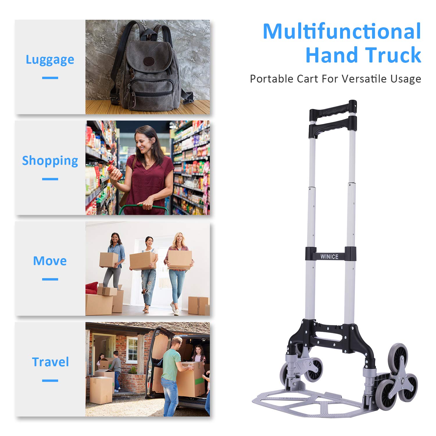 Buy Stair Climbing Cart, HeavyDuty Hand Truck with Telescoping Handle