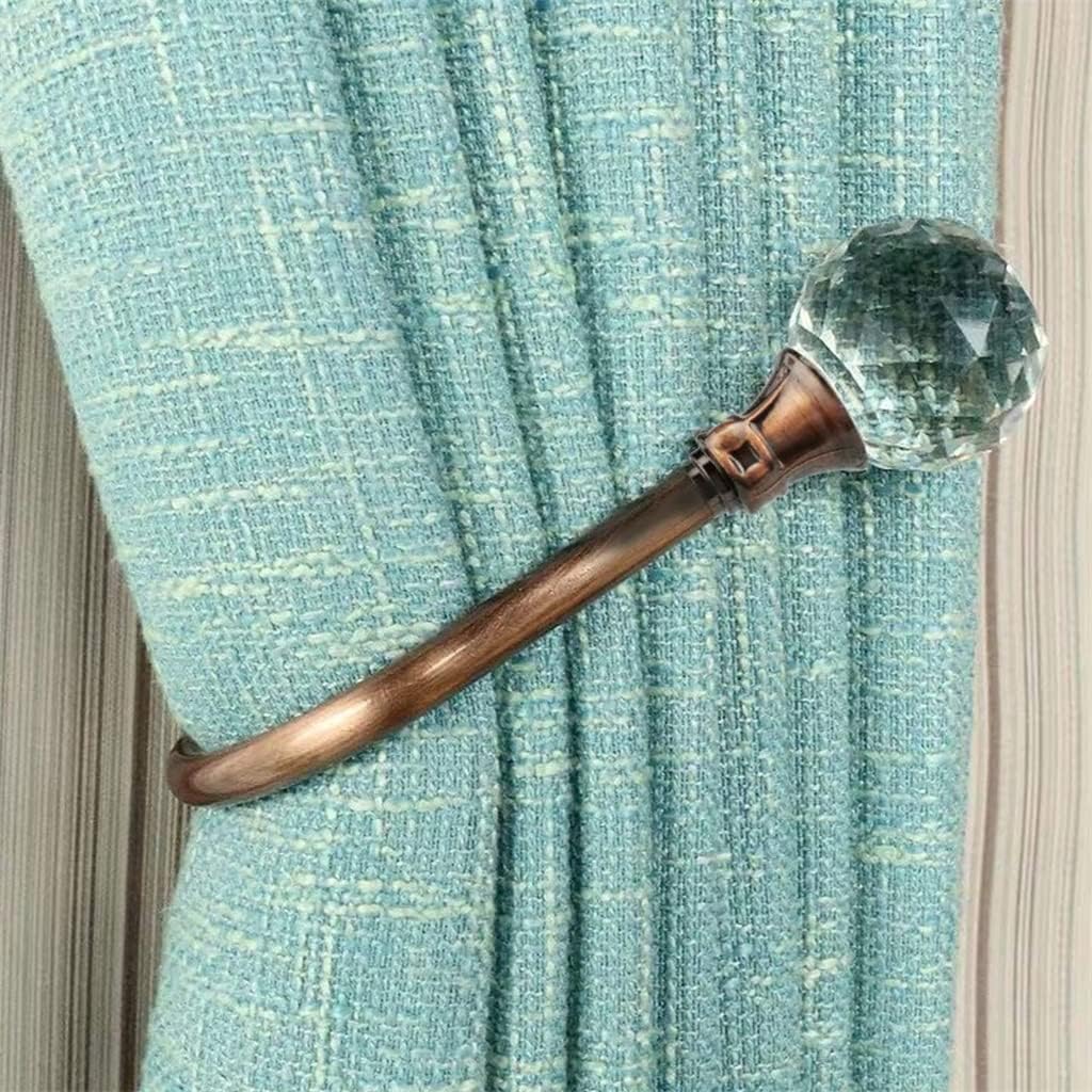 FMURY Crystal Ball Magnetic Curtain Straps Home Curtain Fastener Buckles Clips Rods Accessories Hooks(E)