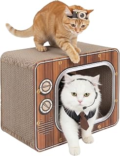 猫 爪研ぎ 段ボール 爪とぎハウス ダンボールハウス キャットハウス 組み立て式 猫 おもちゃ 高強度 収納簡単 コンパクト 通気 丈夫 ストレス解消 (タイプB)