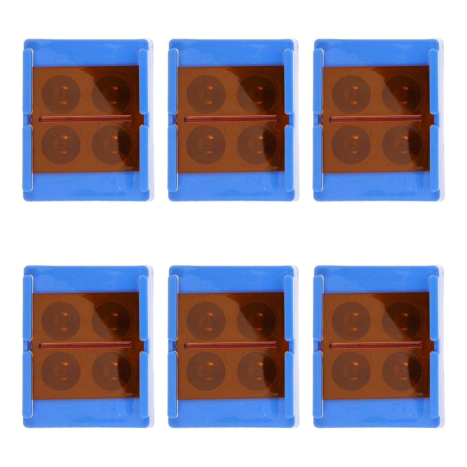 6pcs Palette with Cover: Resin Shading Box for Mixing Resin Placement - 4 Holes Material Mixing Box Placer with Lid Shield for