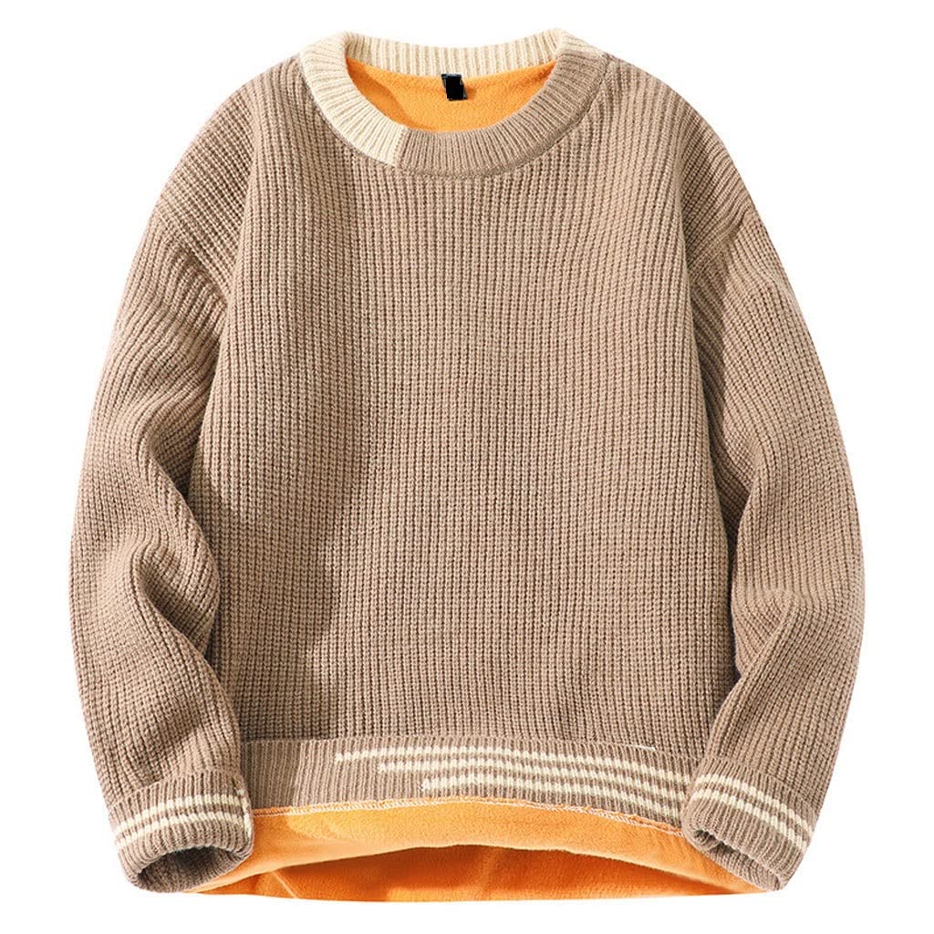 Maglioni Maglieria da Uomo Autunno e Inverno Maglione Pullover in Pile Moda Uomo Maglione Casual da Uomo Maglioni da Uomo(D,XL)