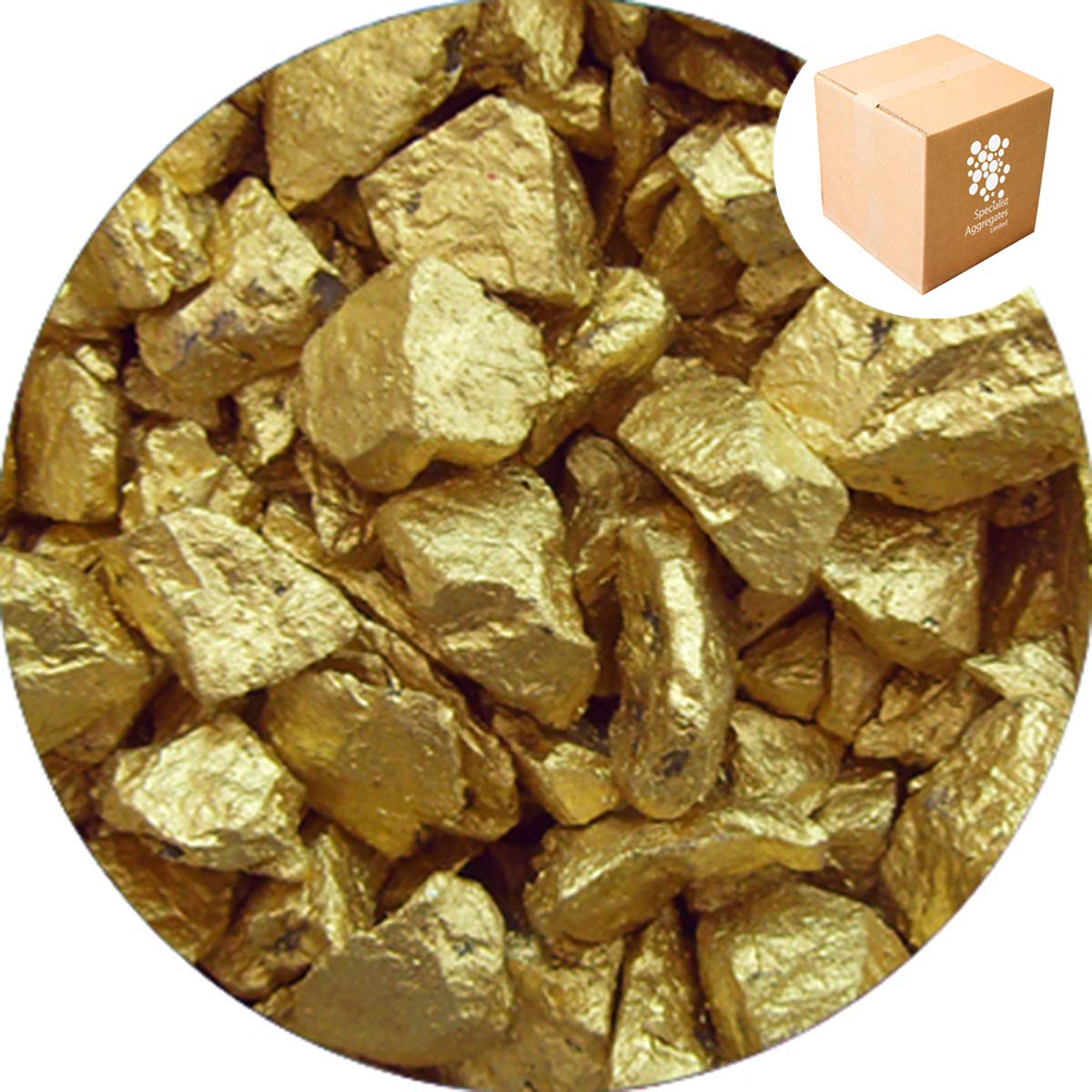 Specialist Aggregates 1.7kg Aspen - Gold - Decorative Gravel/Stones | Weddings | Events | Memorials | Photography | Home | Garden | Vases | Christmas | UK Manufacturer โ image 1