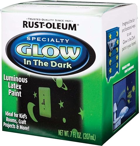 Miniatura 3 de Rust-Oleum 214945 Pintura con brocha que brilla en la oscuridad, media pinta, verde, 7 onzas líquidas (paquete de 1)