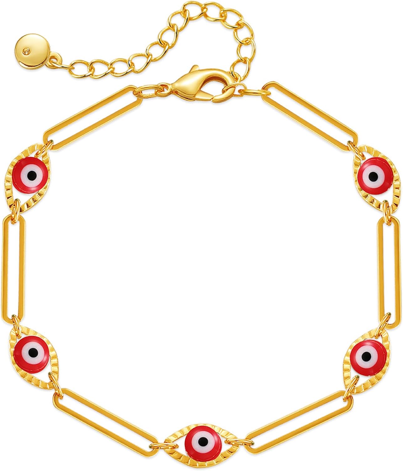 Lucky Evil Eye Bracelet for Women Family Lucky Charm Blue Red White Clear CZ Cubic Zirconia Spiritual Bracelet Birthday Anniversary