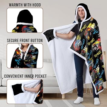Monster Truck Wearable Blanket Hoodies, Soft Blankets 7147 In