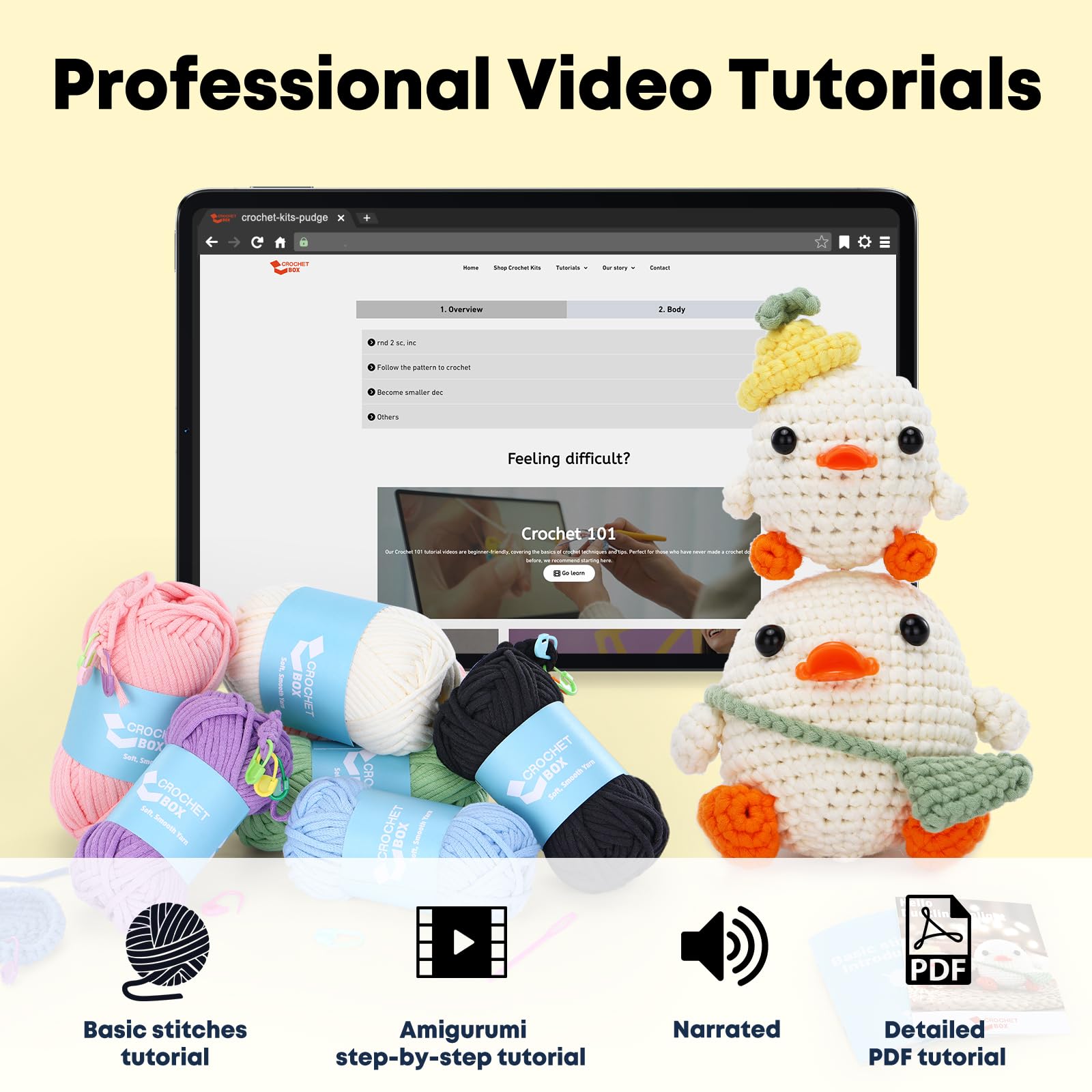 ZPSHYD Häkelset Für Anfänger - Komplettes Set Mit Videoanleitung