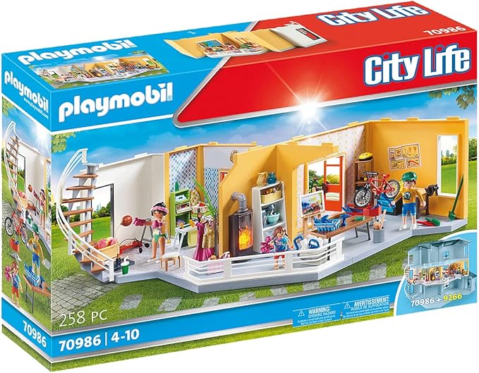 PLAYMOBIL 70986 City Life Extensión de Planta Casa contemporánea, con Efectos de Luz, Juguetes para Niños a Partir de 4 Años, Multicolor