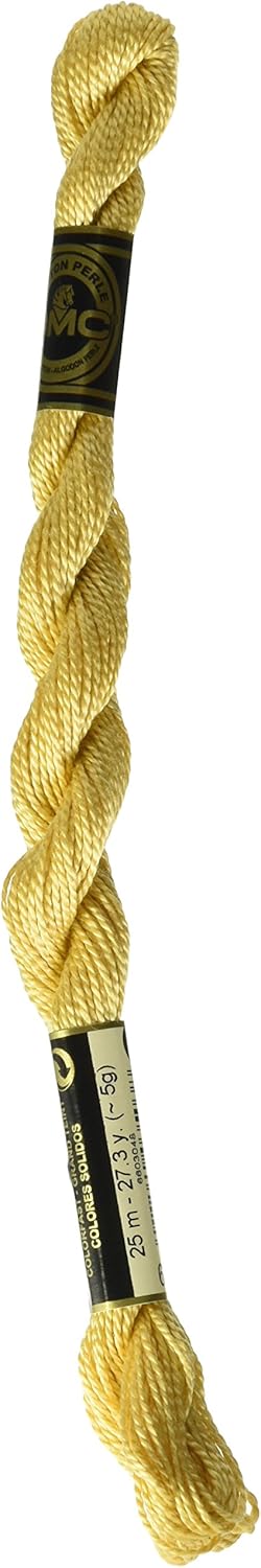DMC 115 5-676 Pearl Cotton Thread, Light Old Gold, Size 5