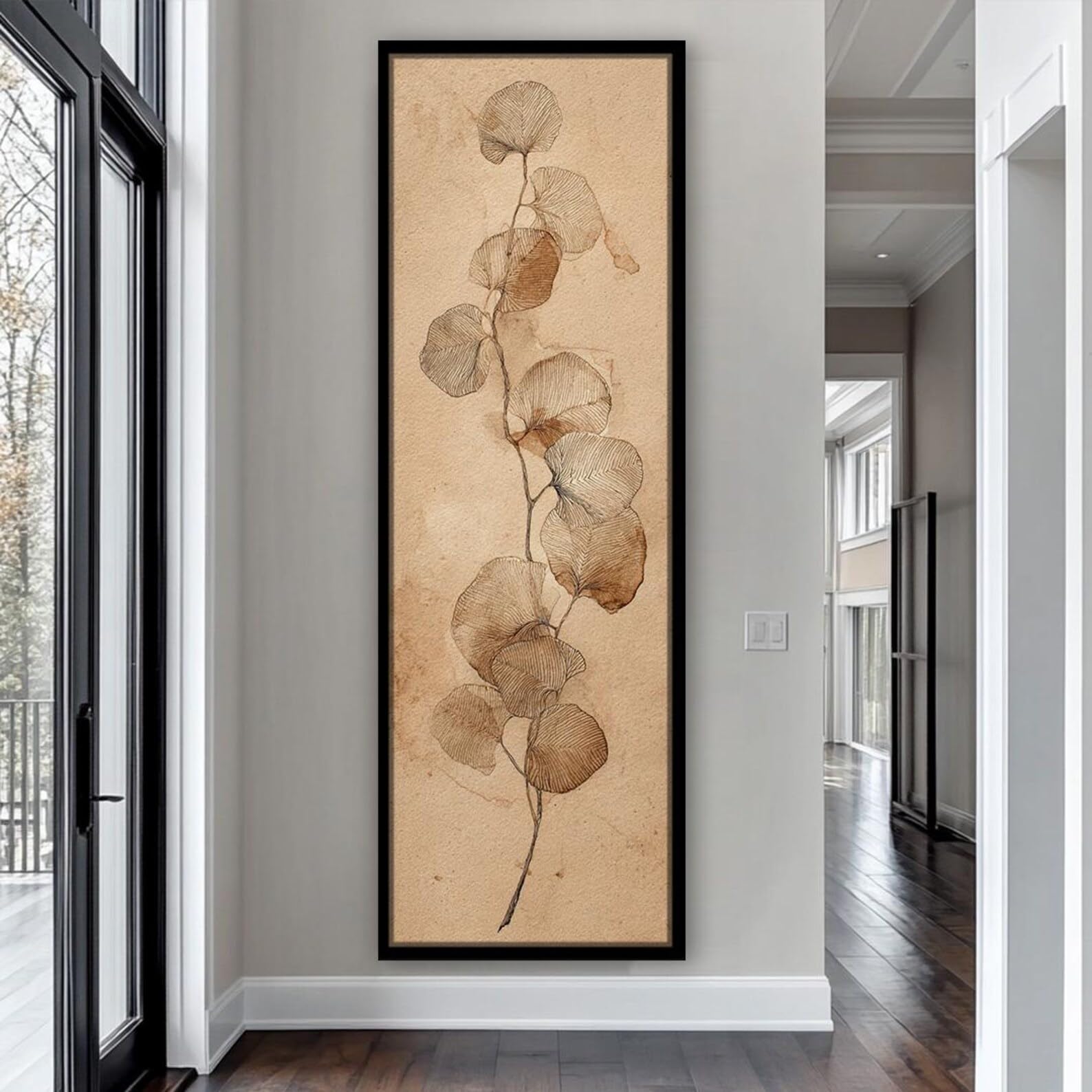 Tableau sur toile encadré 30x90 cm art vertical moderne - 6