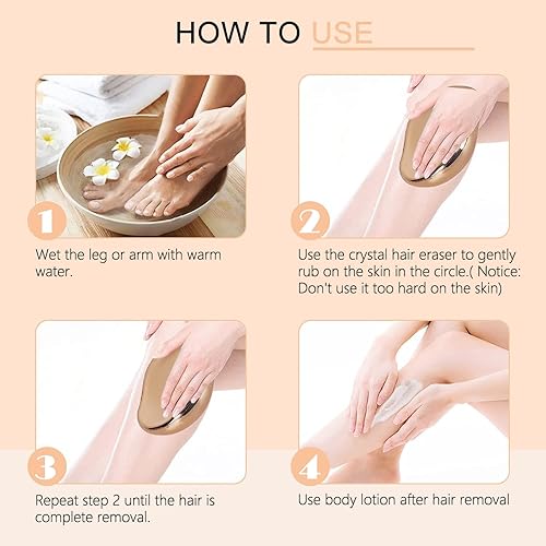 Miniatura 3 de Removedor de pelo de cristal para mujeres, dispositivo de depilación sin dolor para espalda, brazo, pierna, herramienta de depilación (azul cielo)