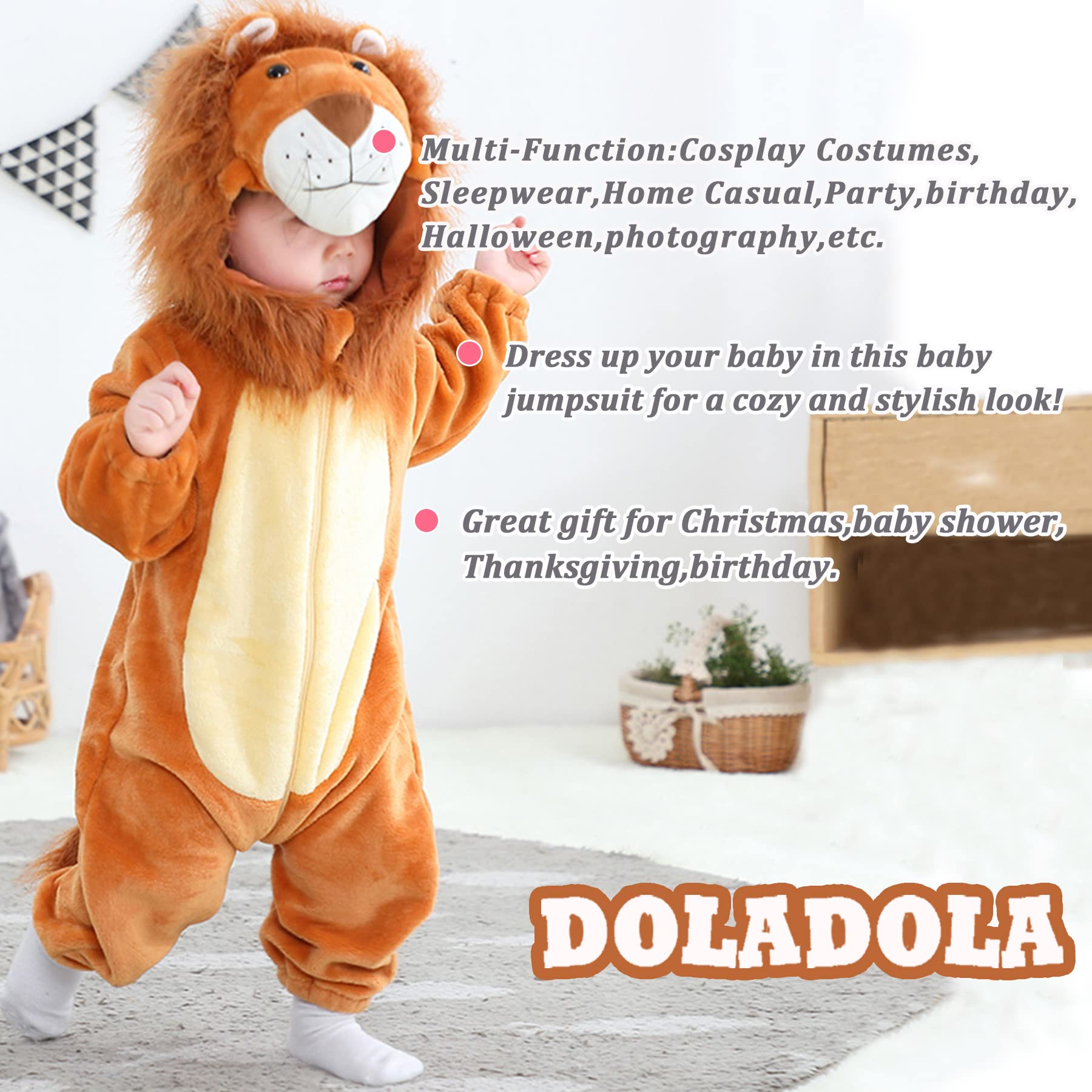 Capuchon de bébé unisexe Combinaison de style animal pour bébé Vêtements d'Halloween pour bébés