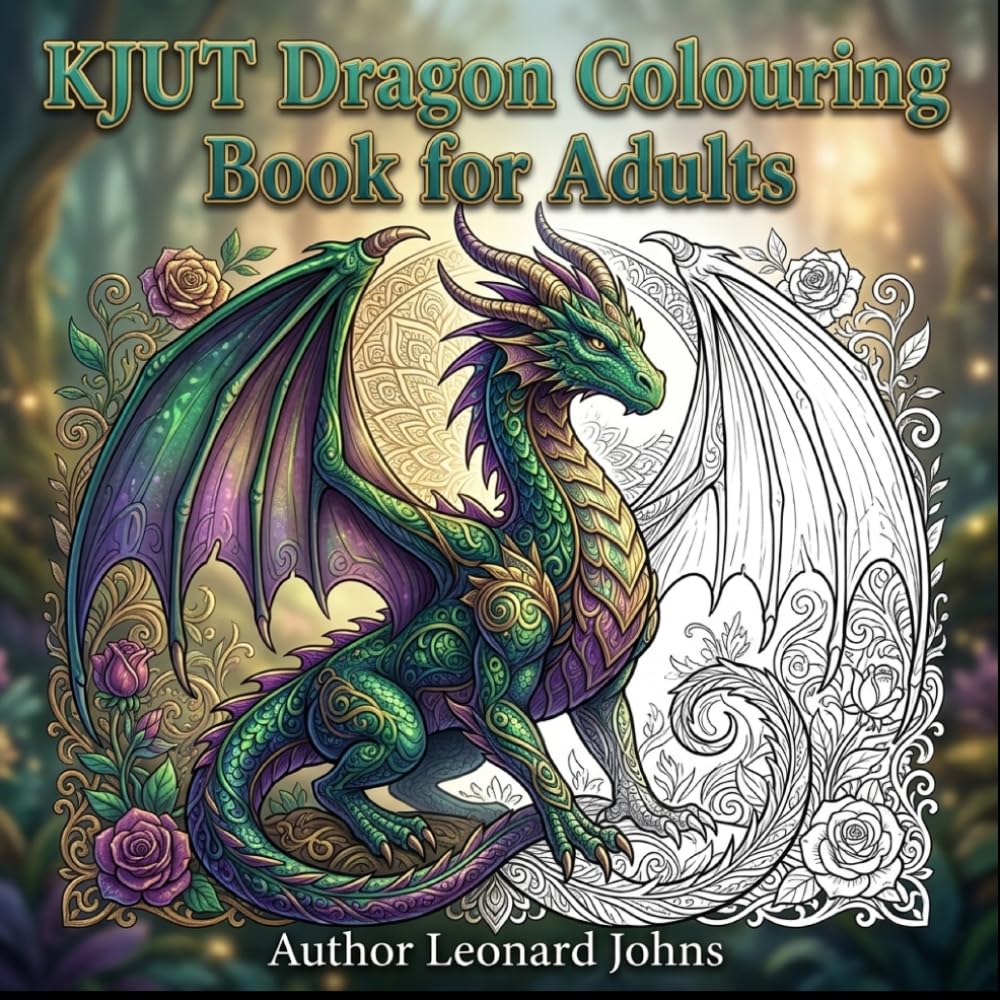 KJUT Colouring for Adults (Dragons): Adult Colouring Book
