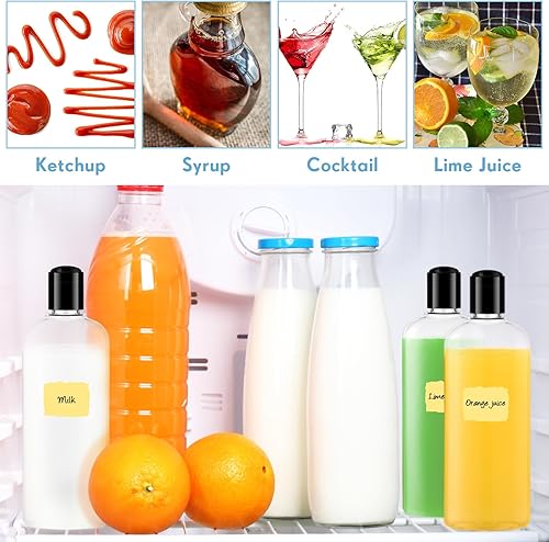 Miniatura 7 de Domensi 24 recipientes de plástico de 10 onzas con tapa de disco, botellas de viaje transparentes, reutilizables, vacíos, para artículos de tocador,