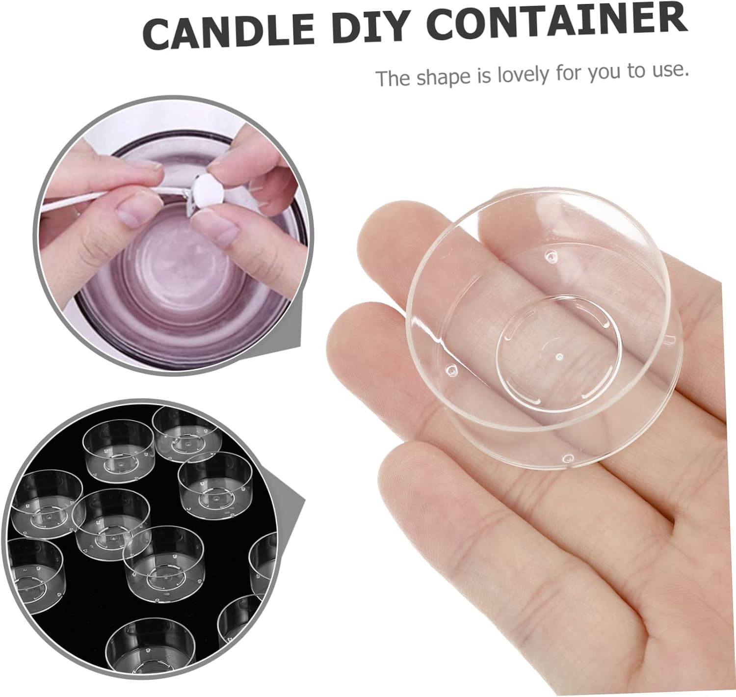 Homoyoyo 100pcs Candle Mold Plastic Candle Making Containers for Wax Melts for Home Decoration and Relaxation and Reusable