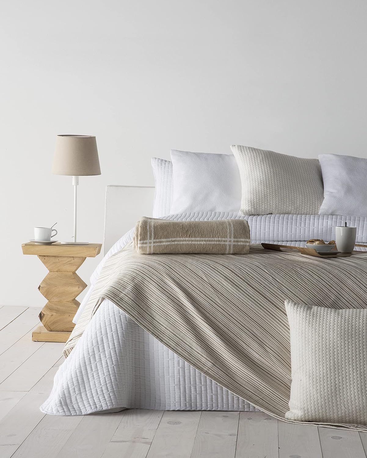 VIALMAN Fular Toscana 5 Multipurpose Sofa Bedspread 230 x 260 cm Beige