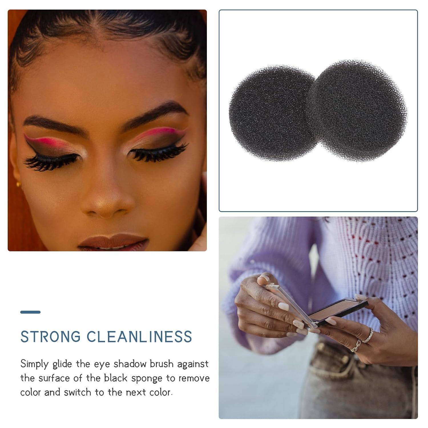 15pcs Makeup Brush Cleaning Sponge Box Quick Dry Reusable Compact image 3