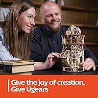 Vista 7 de UGEARS - Reloj de mesa astronómico con Turbillón - Rompecabezas de madera 3D para adultos, kit de modelo - Kit de reloj mecánico. Kits
