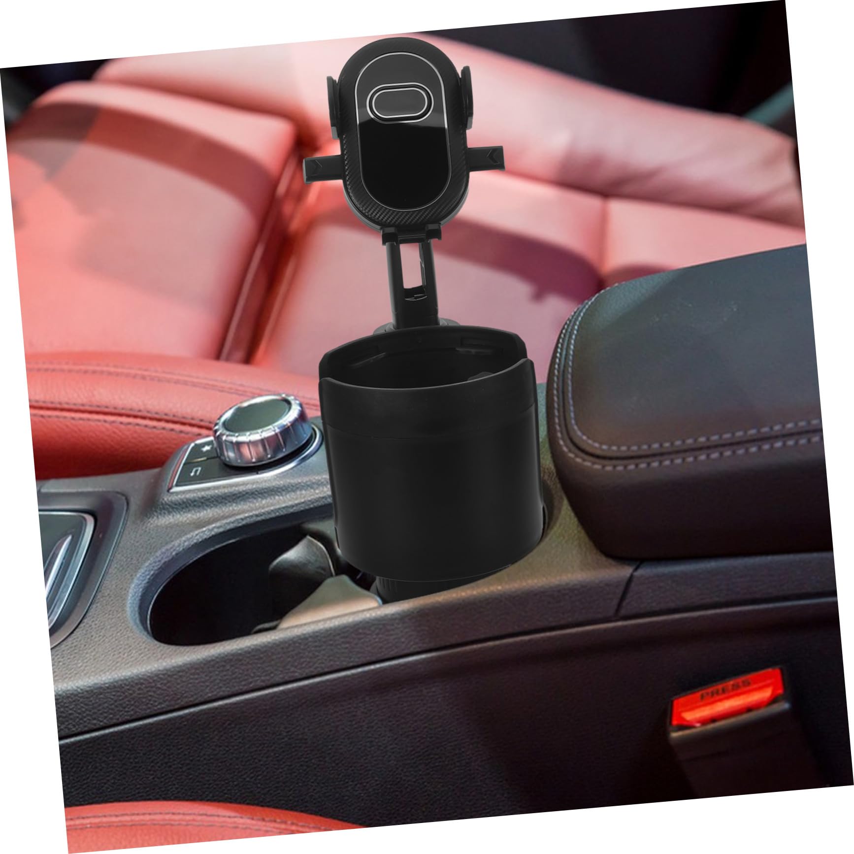 Kisangel Supporto per Cellulare da Auto Portabicchiere Nero in Plastica | Uso in Auto e Veicoli, Compatibile Smartphone e Bevande, Struttura Robusta
