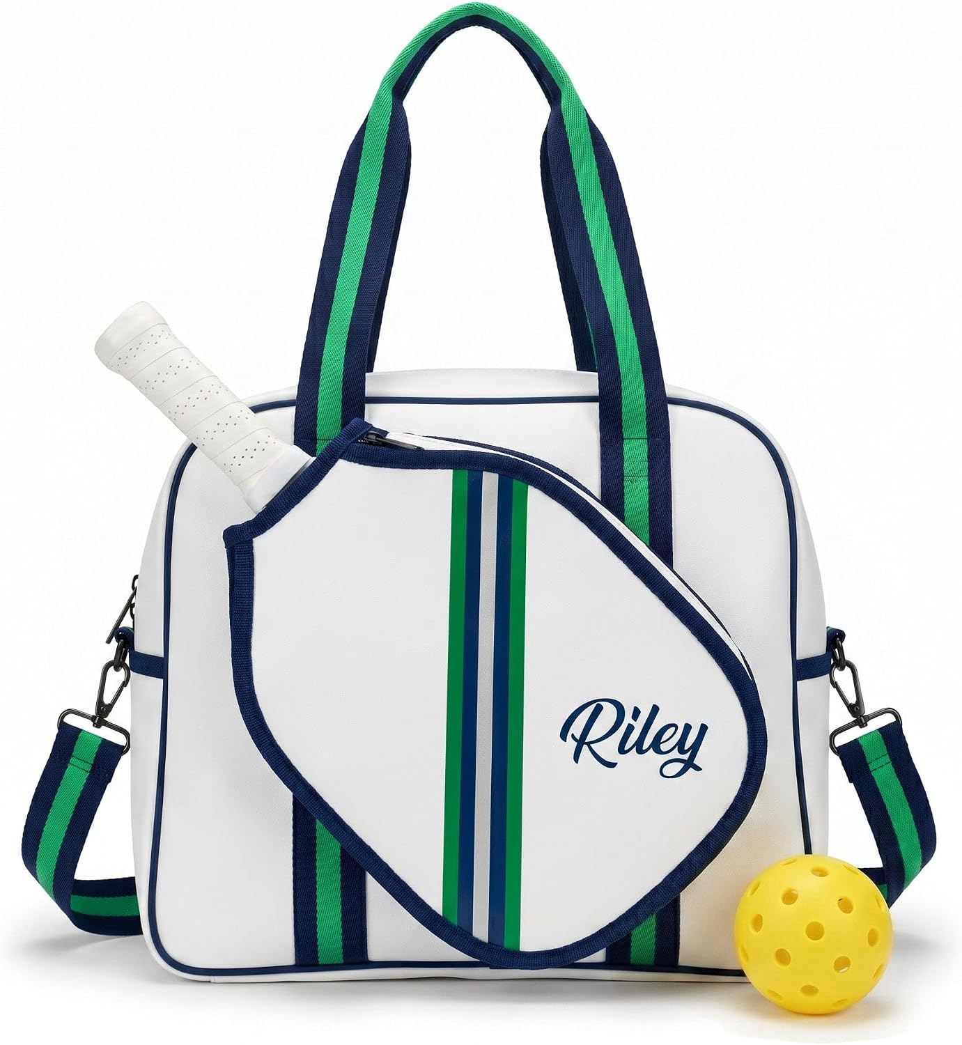 Personalized Pickleball Bag for Women, Custom Pickle ball Tote Bag with Paddle Holder, Large Spacious Shoulder Bag, Add Name Logo Monogram or Design, Pickleball Gifts for Players