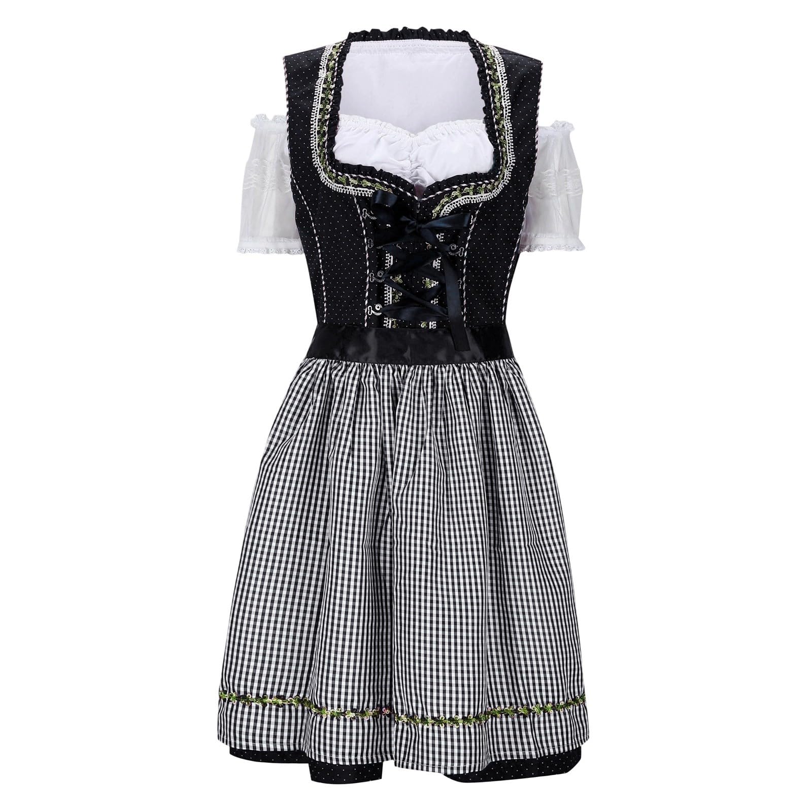 Trachtenkleid Damen Dirndl Oktoberfest Kleid Mit Bluse Party Outfit | Damen Trachtenkleid Mit Klassischer Bluse Perfekt Für Oktoberfest Volksfest Karneval Und Traditionelle Feiern