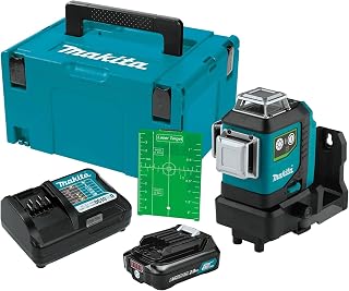 Makita SK700GDNAJ 12V max CXT® Lithium-Ion Cordless Self-Leveling 360° 3-Plane Green Laser Kit (2.0Ah), Class II, 510-530 nm, 2 mW
