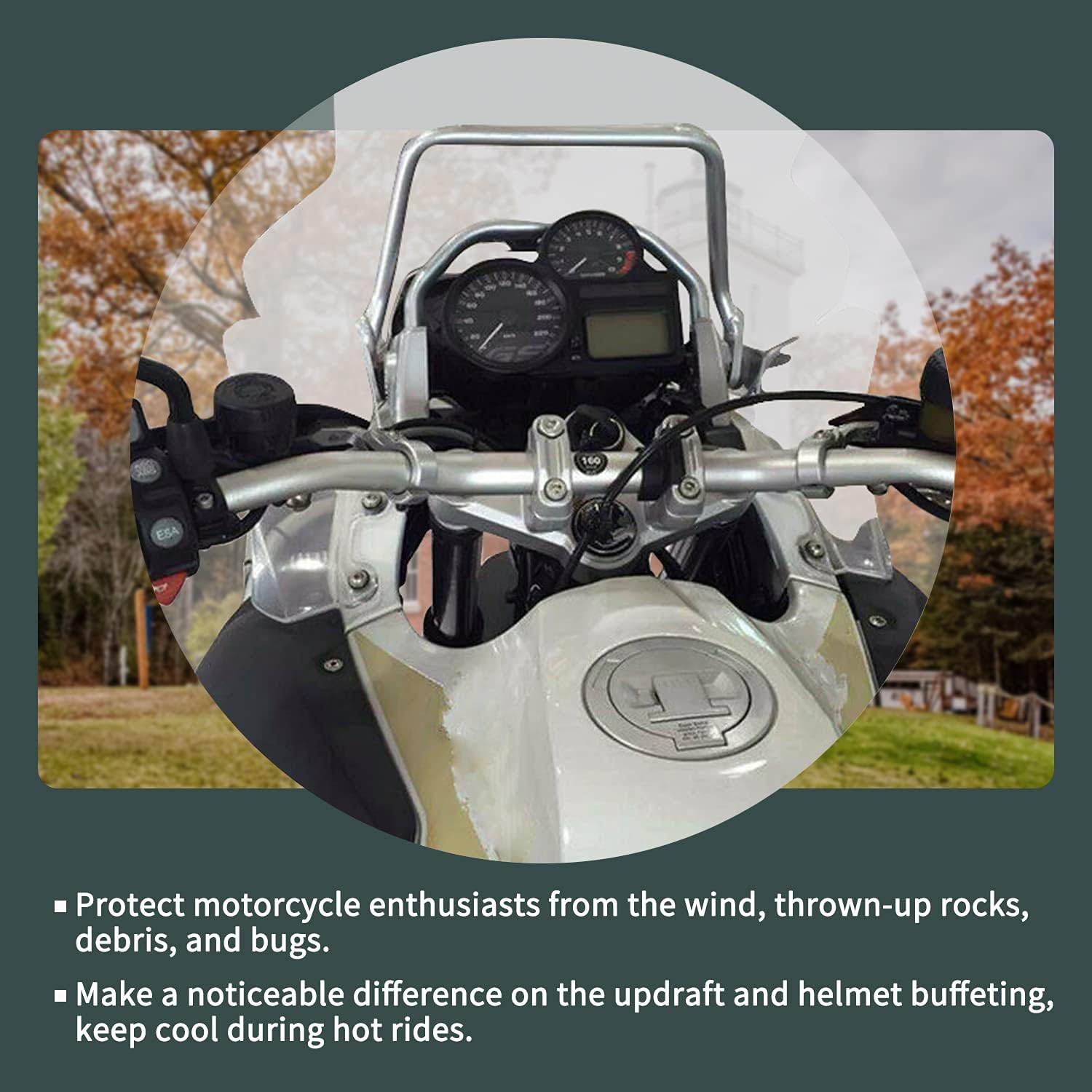 Motorcycle Fuel Tank Side Wind Deflector for BMW R1200GS R 1200 GS ADV 2006 2007 2008 2009 2010 2011 2012 2013 Hnadguard Side Fairing Panel Winglet Extender Fits (Clear)