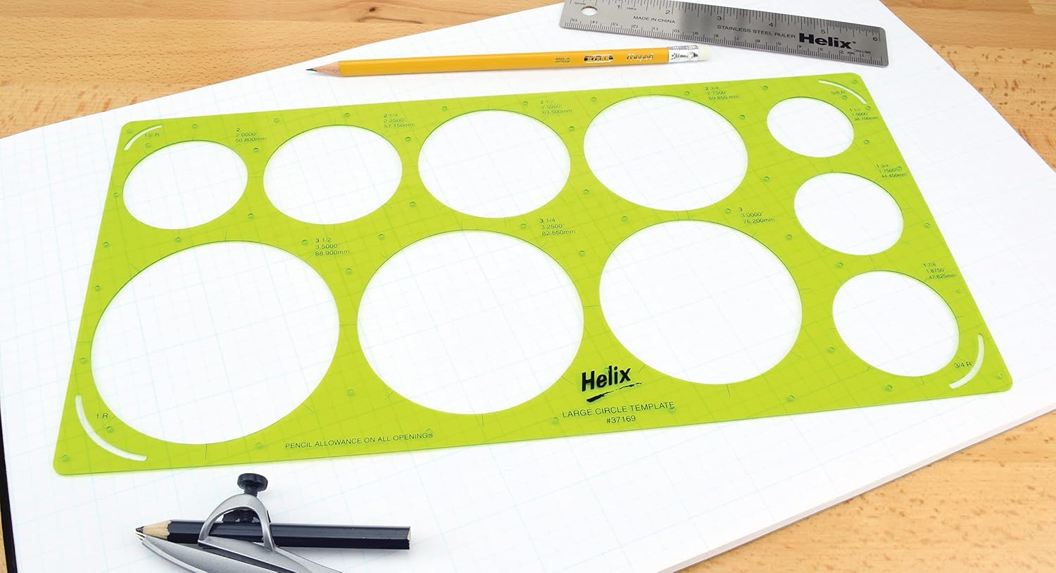 Helix Large Circle Template (37169) : Technical Drawing Templates : Office Products