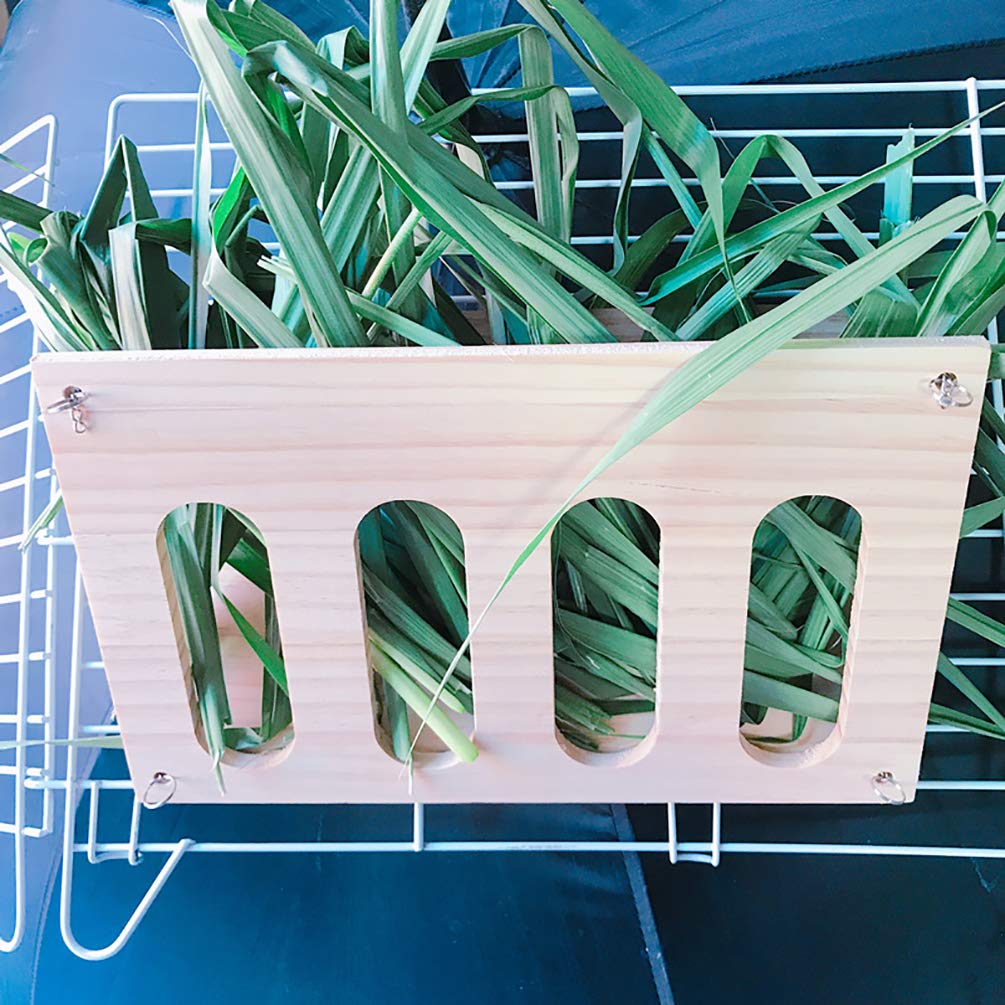 Tfwadmx Bunny Hay Feeder Rabbit Food Dispenser Small Animal Hay Feeder Chinchilla Hay Rack Wooden Hay Manger Rack Holder Minimizing Waste for Guinea Pig Chinchilla Hamster - image 2