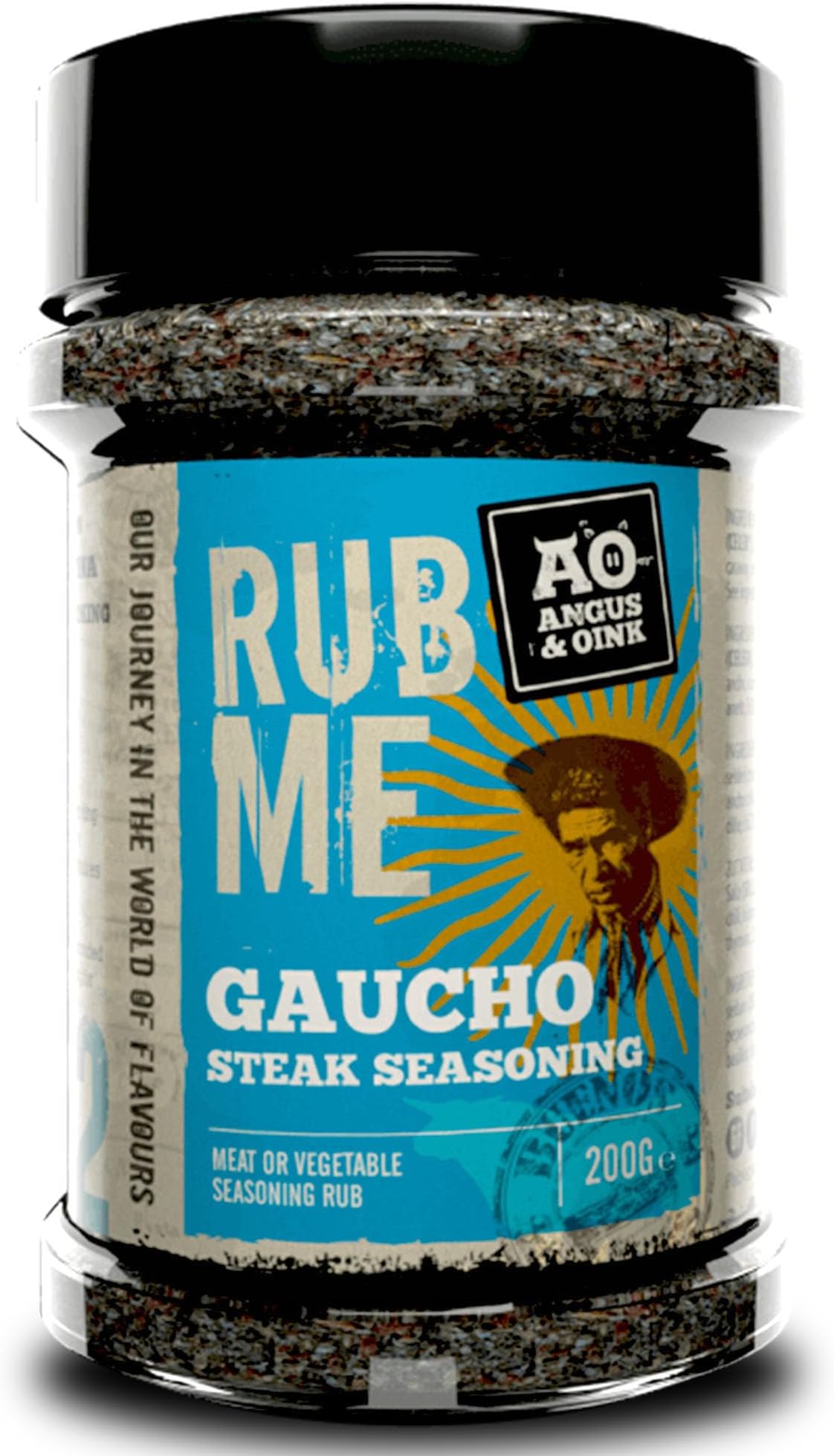 Angus & Oink | Rub Me BBQ Seasoning | Gaucho Flavour | Authentic Argentine Asado Experience | Perfect for Grilling Beef & Lamb | Gluten-Free | 200g