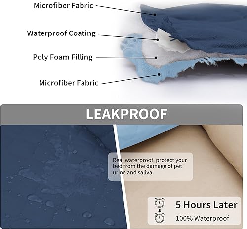 Miniatura 3 de Easy-Going Funda de cama 100% impermeable para perro, reversible, a prueba de fugas, lavable, protector de muebles para mascotas, niños, perros y