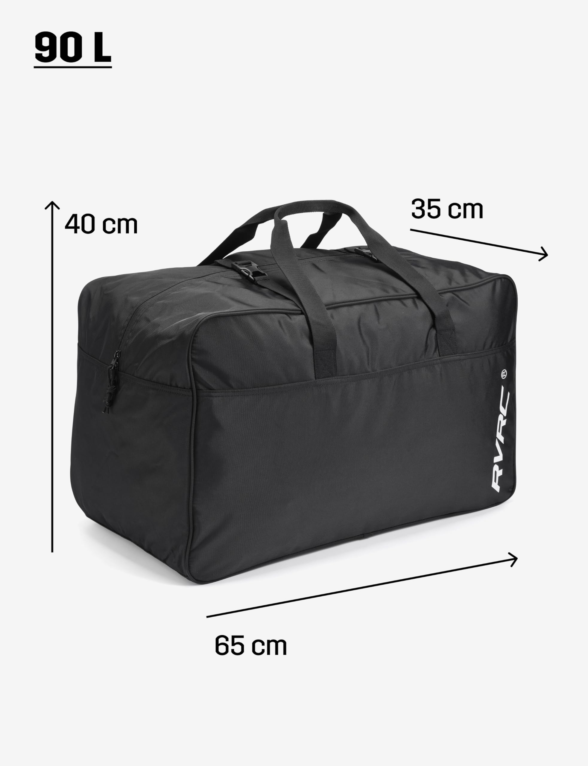 RevolutionRace Flexi Bag, Borsa porta Attrezzatura Robusta e Pratica, Borsa Multifunzionale perfetta per l'organizzazione e i viaggi, Black, 90L