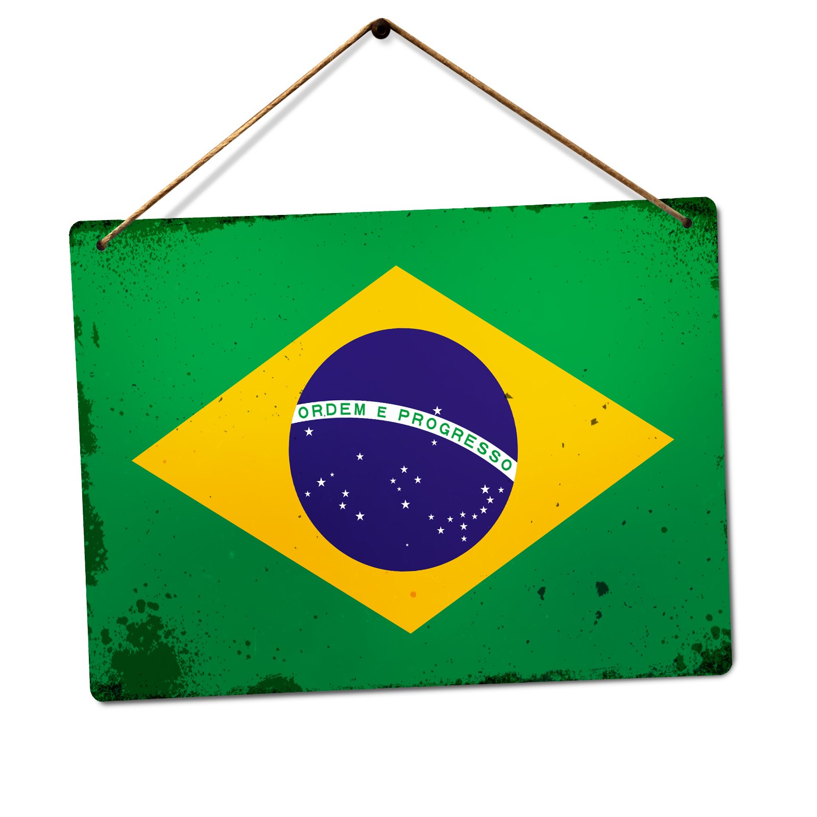 | Wtf | Brazil Wtf | Worn World Flags – | Twine - Metal Wall Sign Plaque Art Inspirational