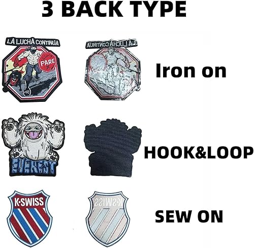 Miniatura 3 de Parches bordados personalizados, 4 piezas, cuadradosrectangulares, diseño personalizado, 4 pulgadas o menos, respaldo termoadhesivo