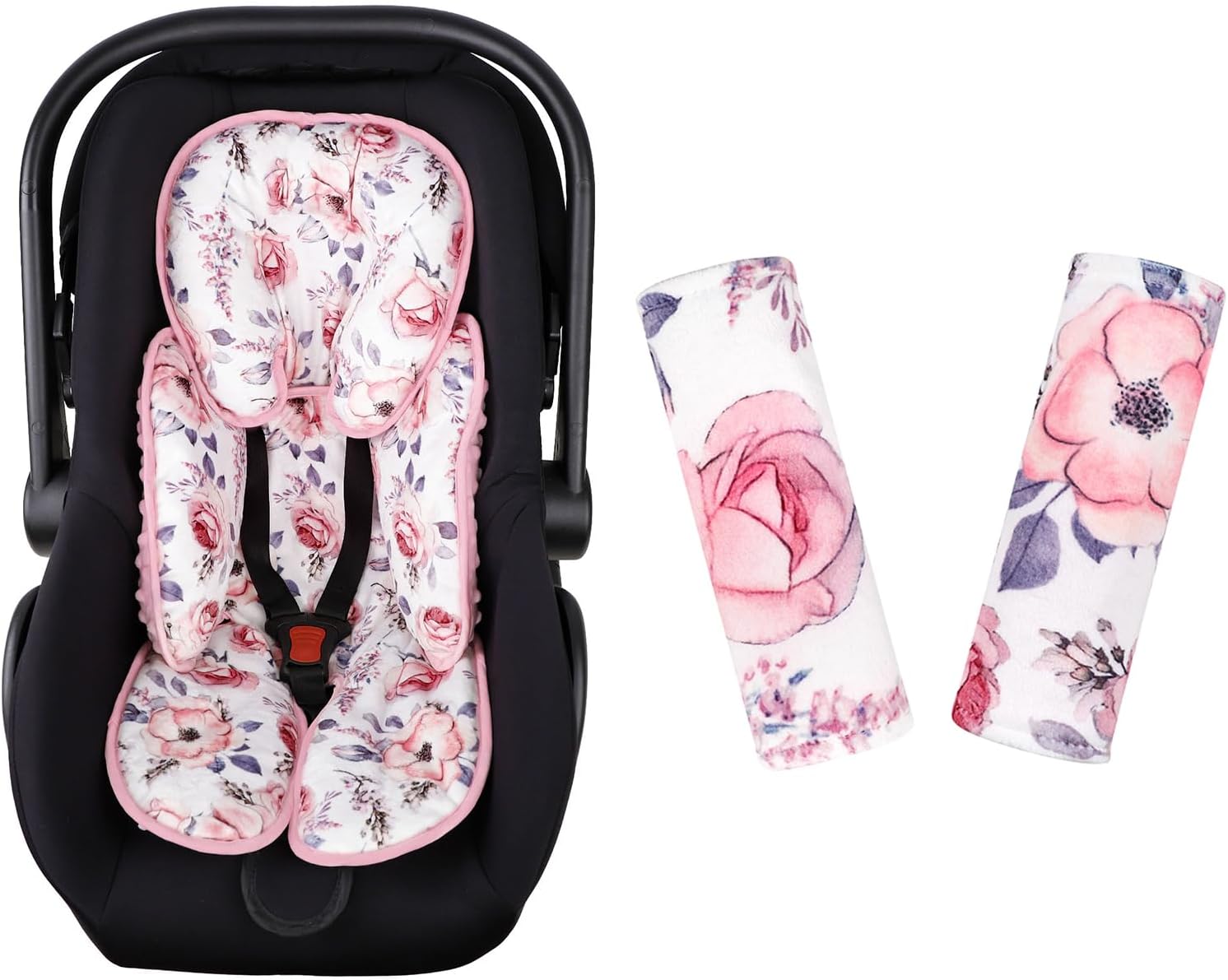 Baby Car Seat Head & Body Support, Carseat Strap Covers