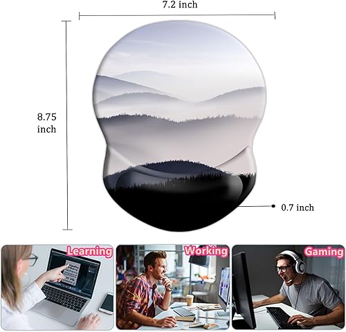 Miniatura 5 de Alfombrilla de mouse con soporte de muñeca, ergonómica para aliviar el dolor, cómoda alfombrilla de mouse para computadora, reposamuñecas con base