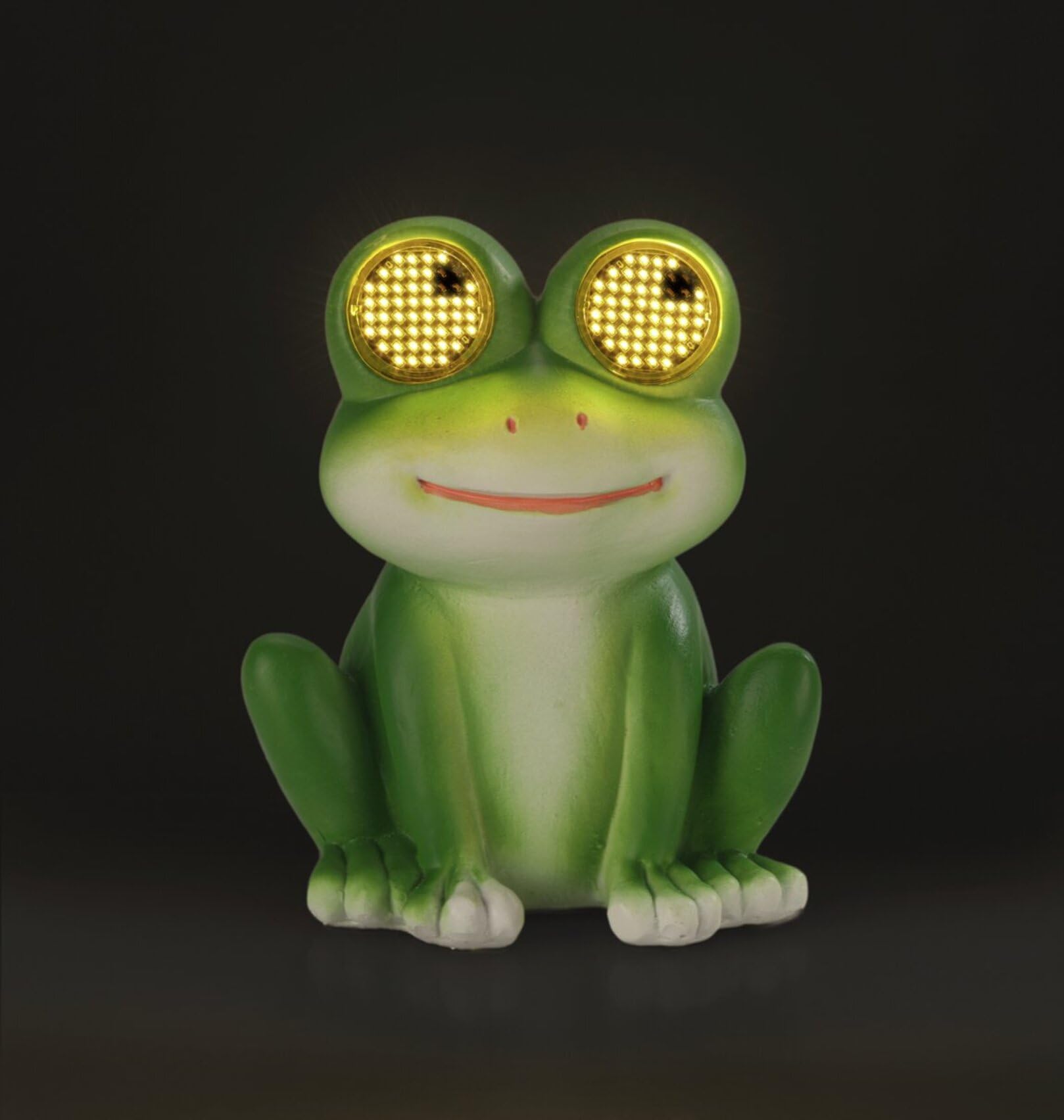 Maximex Figura Solar de jardín de Rana con Ojos LED, Resistente a la Intemperie, decoración Solar para jardín y terraza, con Sensor crepuscular, 11,8 x 13,5 x 9,3 cm, polirresina