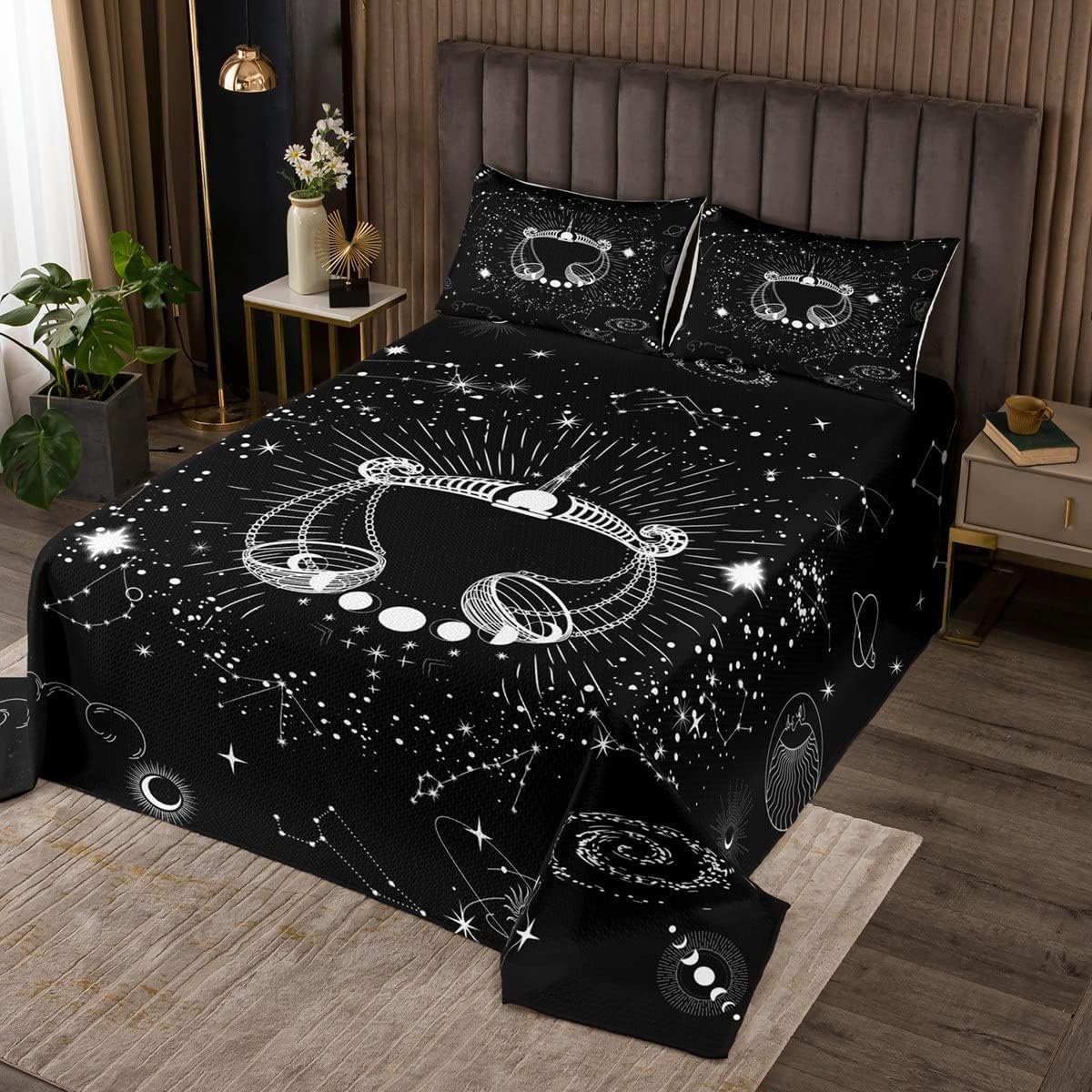 Erosebridal Libra Twin Quilt Set Psychedelic Galaxy